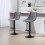 Modern Swivel Bar Stools Set of 2 Upholstered Dark Grey 4