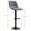 Modern Swivel Bar Stools Set of 2 Upholstered Dark Grey 5
