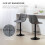 Modern Swivel Bar Stools Set of 2 Upholstered Dark Grey 6