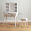 Dididi White Elegant Dressing Table With LED Mirror 3