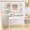 Dididi White Elegant Dressing Table With LED Mirror 5