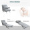 Yorito Suedette Grey Adjustable Back Futon Sofa Chair 5