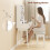 Dididi White Elegant Dressing Table With LED Mirror 8