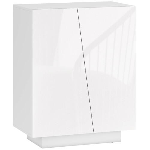 Ranifa Modern High Gloss White Freestanding Storage Cabinet 2 Doors 1