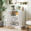 Ranifa Modern High Gloss White Freestanding Storage Cabinet 2 Doors 7