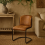 Germain Arched Tan Brown Upholstered Leather Dining Chair 1