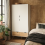 Sapporo White and Natural Oak Wardrobe 2 Doors 2 Drawers 1