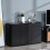 Lino High Gloss Black Sideboard With Push Drawers And 3 Doors 3