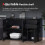 Lino High Gloss Black Sideboard With Push Drawers And 3 Doors 5