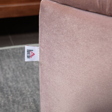Rafili Velvet Pink Semi Circle Storage Bench With Tufted Seat