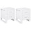 Sovise Set Of 2 Wooden White Bedside Tables With 2 Drawers 2