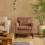 Olinda Terracotta Red Patterned Fabric Upholstered Accent Armchair 1
