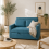 Codoha Kapa Fabric Blue 2 Seater Sofa Bed With Side Pockets And Cushions 1