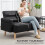 Raha Black Faux Leather Compact 2 Seater Sofa 5