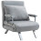 Yorito Suedette Grey Adjustable Back Futon Sofa Chair 2