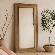Rustic Wood Framed Rectangular Mirror