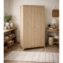 Gossmere Hickory Oak Effect Wardrobe 2 Doors