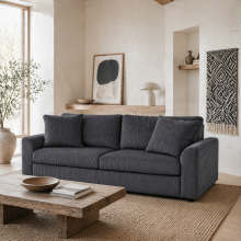 Mimi Corduroy Grey 3 Seater Jumbo Sofa With Scatter Cushions