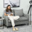 Yodilo Grey Faux Leather Marble Effect 2 Seater Sofa 3