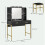 Taso Kana Black Dressing Table And Stool Set With Integrated Storage 3