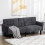 Nissa Grey Fabric 3 Seater Sofa Bed Diamond Tufted Back 3