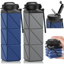 Faltbare Silikonflasche Bidon Dicht zum Laufen 610 ml Set 2 Stück — faltbare trinkflasche, sportflasche