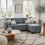 Vinole Rado Fabric Dark Grey Modular L ShaFauxd Sofa With Built In Storage 1