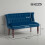 Layono Dark Blue Velvet Diamond Button Tufted Wingback 2 Seater Sofa 3