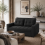 Kanovi Fabric Black 2 Seater Pull Out Sofa Bed 1
