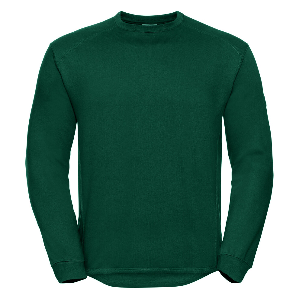 Russell (4Xl, Bottle Green) Workwear Mens Crew Neck Set In Sweatshirt Top