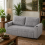 Lore Light Grey Corduroy 2 Seater Click Clack Sofa Bed 1