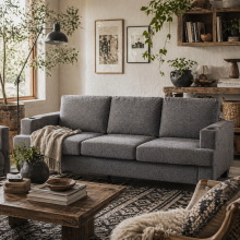 Sefa Grey 3 Seater Sofa With Integrated USB Ports And Cup Holders