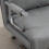 Nilara Light Grey 2 Seater Click Clack Sofa Bed Silver Metal Legs 7
