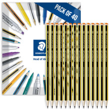 (2B) Staedtler Noris 121 Graphite Pencils, Pack of 40