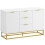 Luka White Sideboard 3 Drawers 2 Doors Chevron Design Gold Accents 2