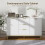 Luka White Sideboard 3 Drawers 2 Doors Chevron Design Gold Accents 4