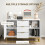 Luka White Sideboard 3 Drawers 2 Doors Chevron Design Gold Accents 5