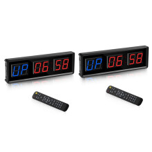 2X Gym Timer,LED Interval Timer Digital Countdown Wall Mounted Clock Fitness Timer,Digits Down/ Clock Stopwatch