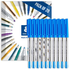 (Blue) Staedtler 430M Stick Ballpoint Medium Pens, Pack of 20