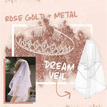 2X Bachelorette Party Decorations Rose Gold Glitter Kit Bridal Shower Supplies to Be Sash, Tiara,