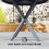 Revafa Metal Grey Round Garden Dining Table With Wood Effect 5