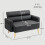 Raha Black Faux Leather Compact 2 Seater Sofa 3