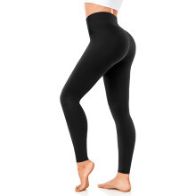 Damenleggings mit hohem Bund, blickdicht, sportlich für das Fitnessstudio Schwarz 3XL — dame schwarze leggings