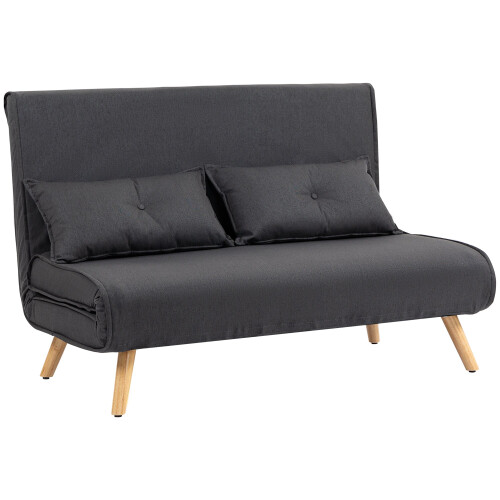 Faroco Linen Look Charcoal Grey 2 Seater Sofa Bed 1