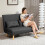Faroco Linen Look Charcoal Grey 2 Seater Sofa Bed 3