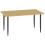 Safafa 150cm Metal Brown Rectangular Garden Dining Table With Slatted Top And Parasol Hole 2