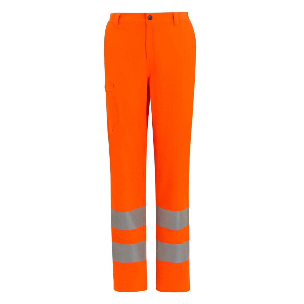 Regatta (28R, Orange) Mens Stretch Hi-Vis Trousers