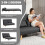 Faroco Linen Look Charcoal Grey 2 Seater Sofa Bed 5