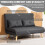 Faroco Linen Look Charcoal Grey 2 Seater Sofa Bed 7
