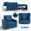 Norapa Fabric Dark Blue 3 In One Convertible Single Sofa Bed 3